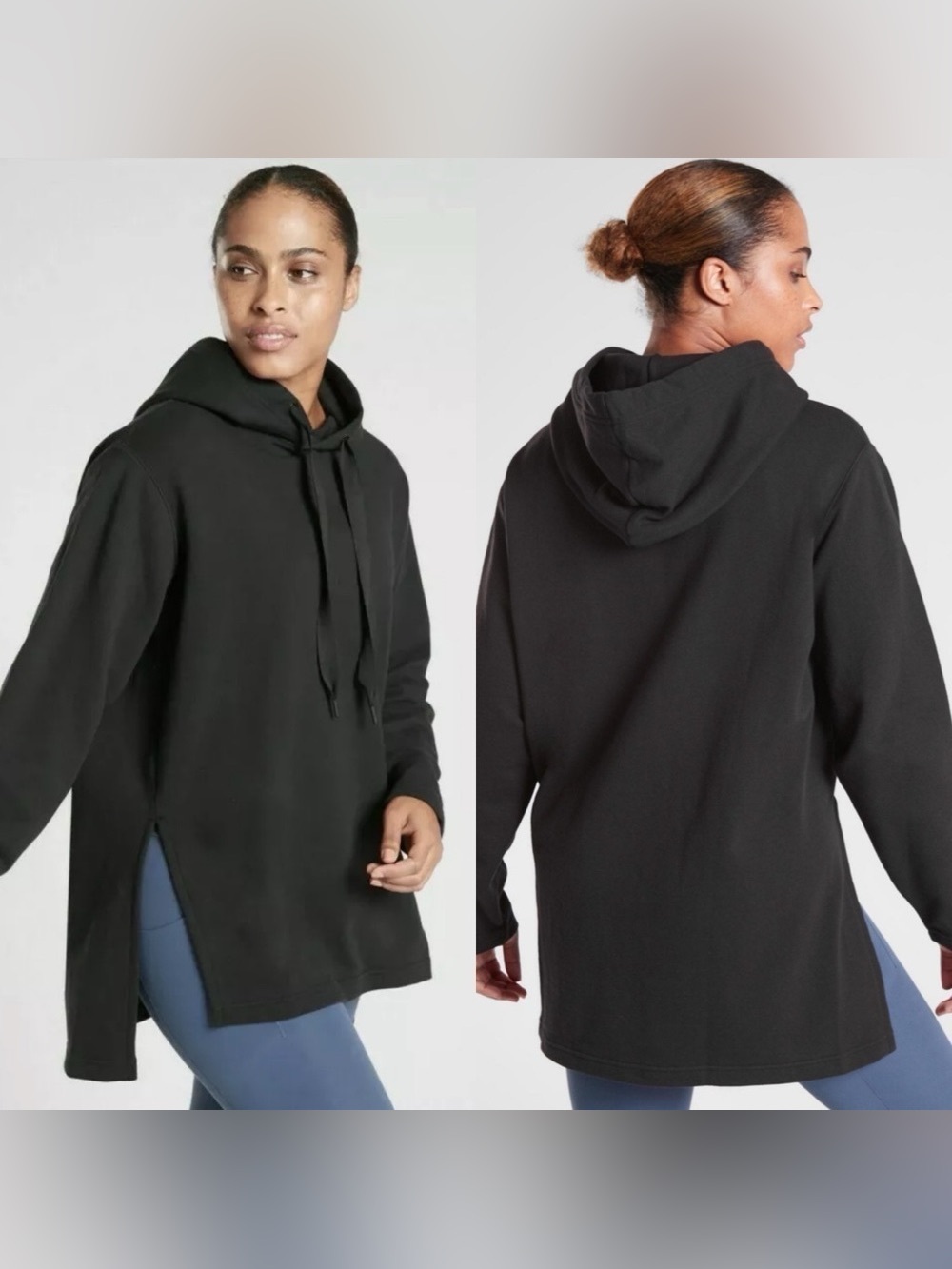 Athleta Yogi High Low Sweatshirt, Black size xs‎